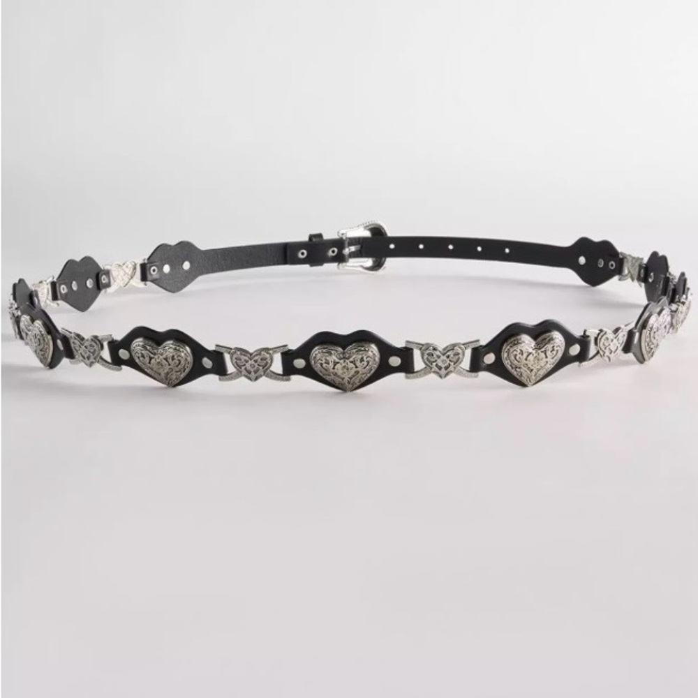 Torrid Black Heart-Embellished Belt NWT SIZE 2